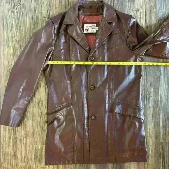 Vintage Sears The Leather Shop Brown Leather Jacket Mens Size 42 X-Tall Zip Out - Picture 8 of 14